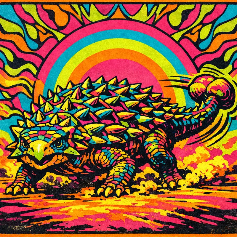 Ankylosaurus — Neon Pop
