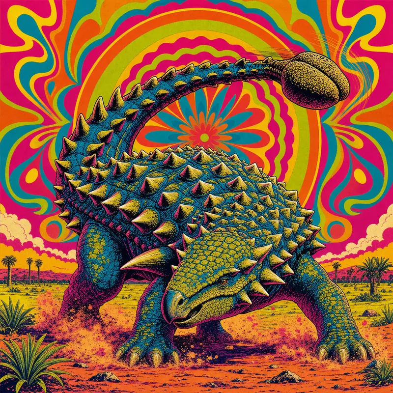 Ankylosaurus — Neon Pop