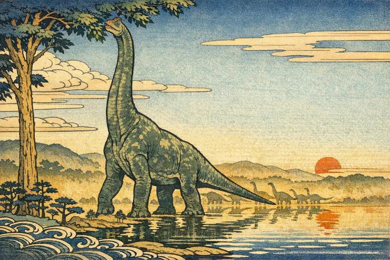 Brachiosaurus — Ukiyo-e