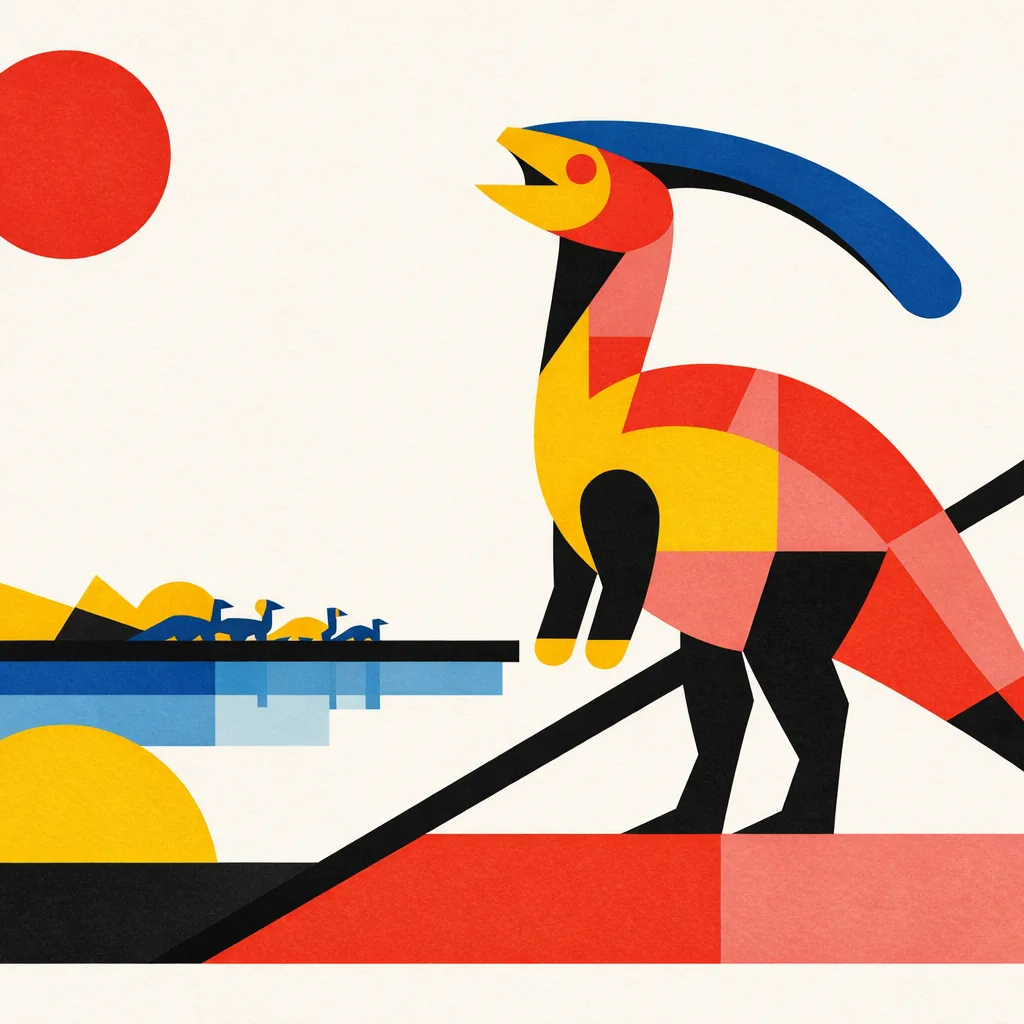 Parasaurolophus — Bauhaus: Modernist geometric reduction