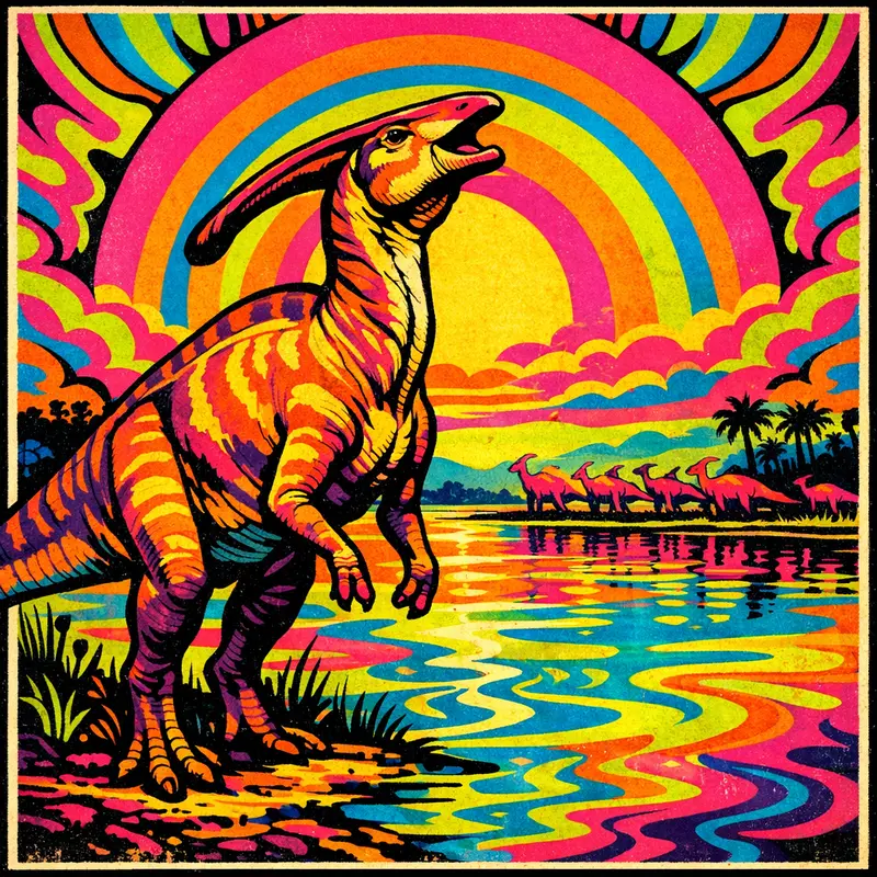 Parasaurolophus — Neon Pop