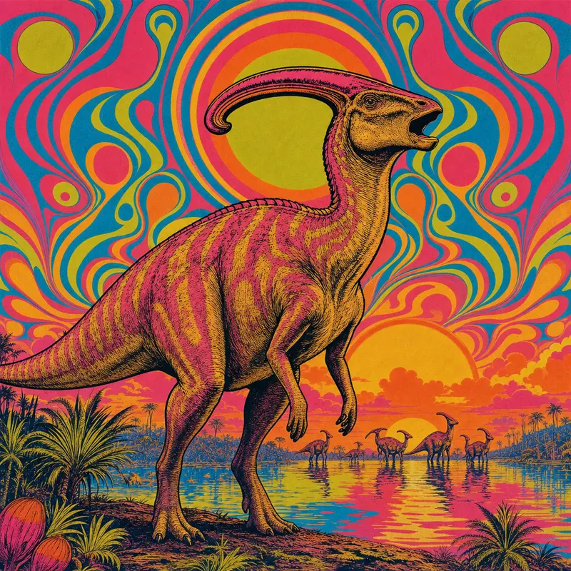 Parasaurolophus — Neon Pop