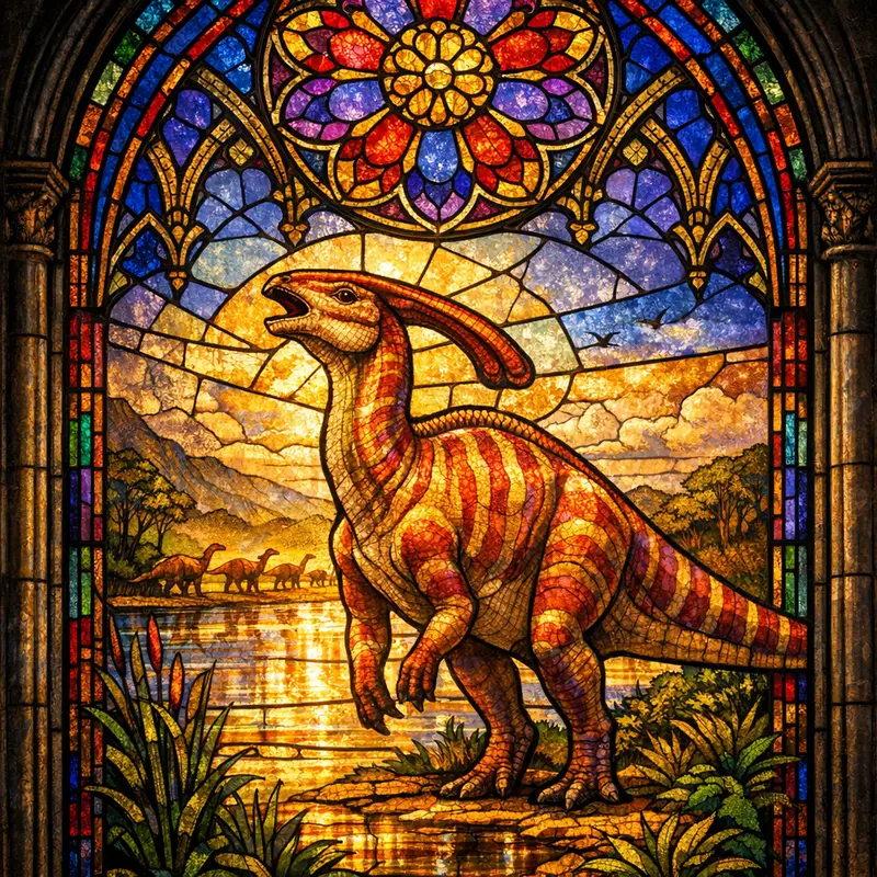 Parasaurolophus — Stained Glass