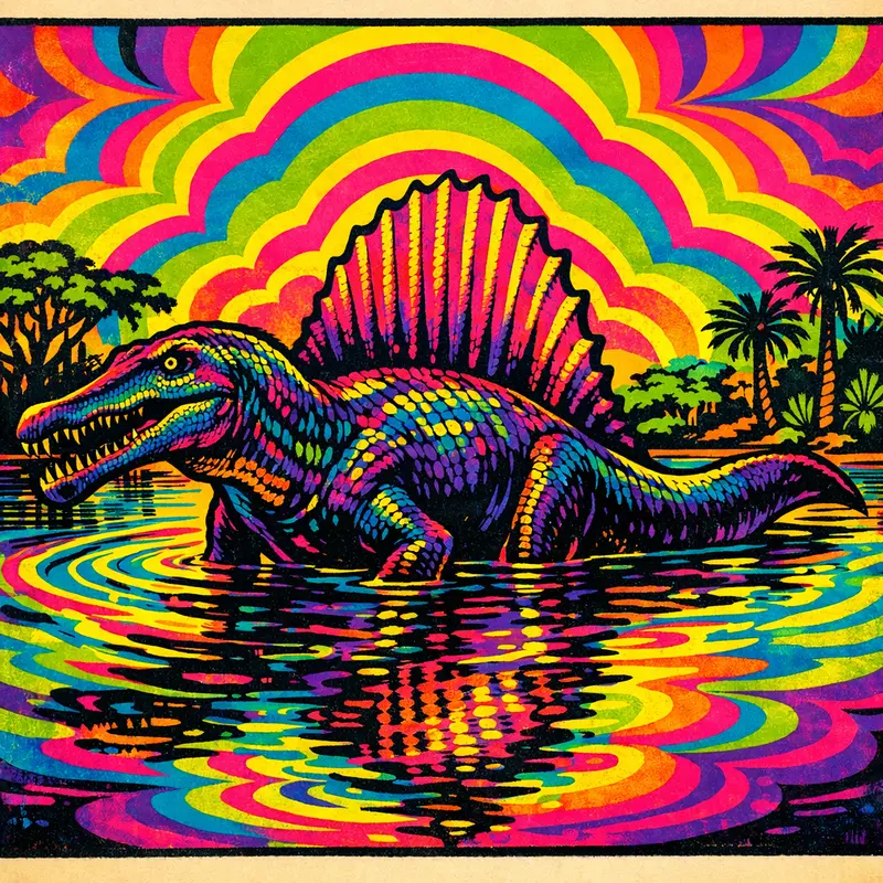 Spinosaurus — Neon Pop