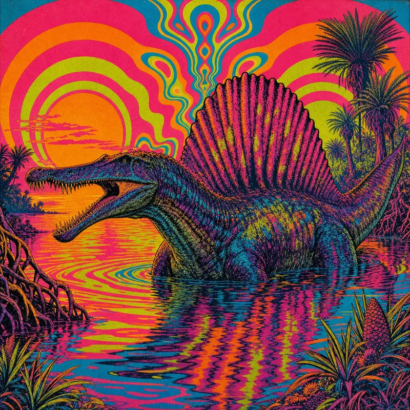 Spinosaurus — Neon Pop