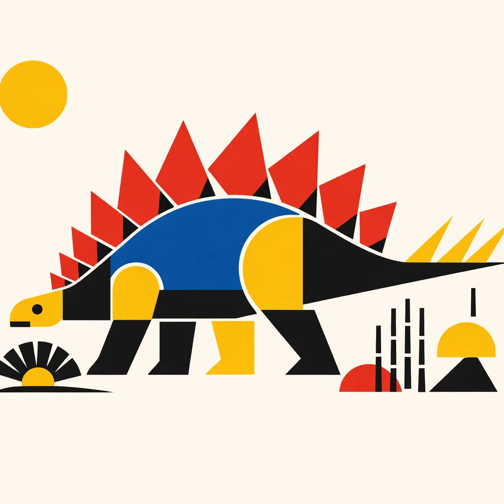 Stegosaurus — Bauhaus: Modernist geometric reduction