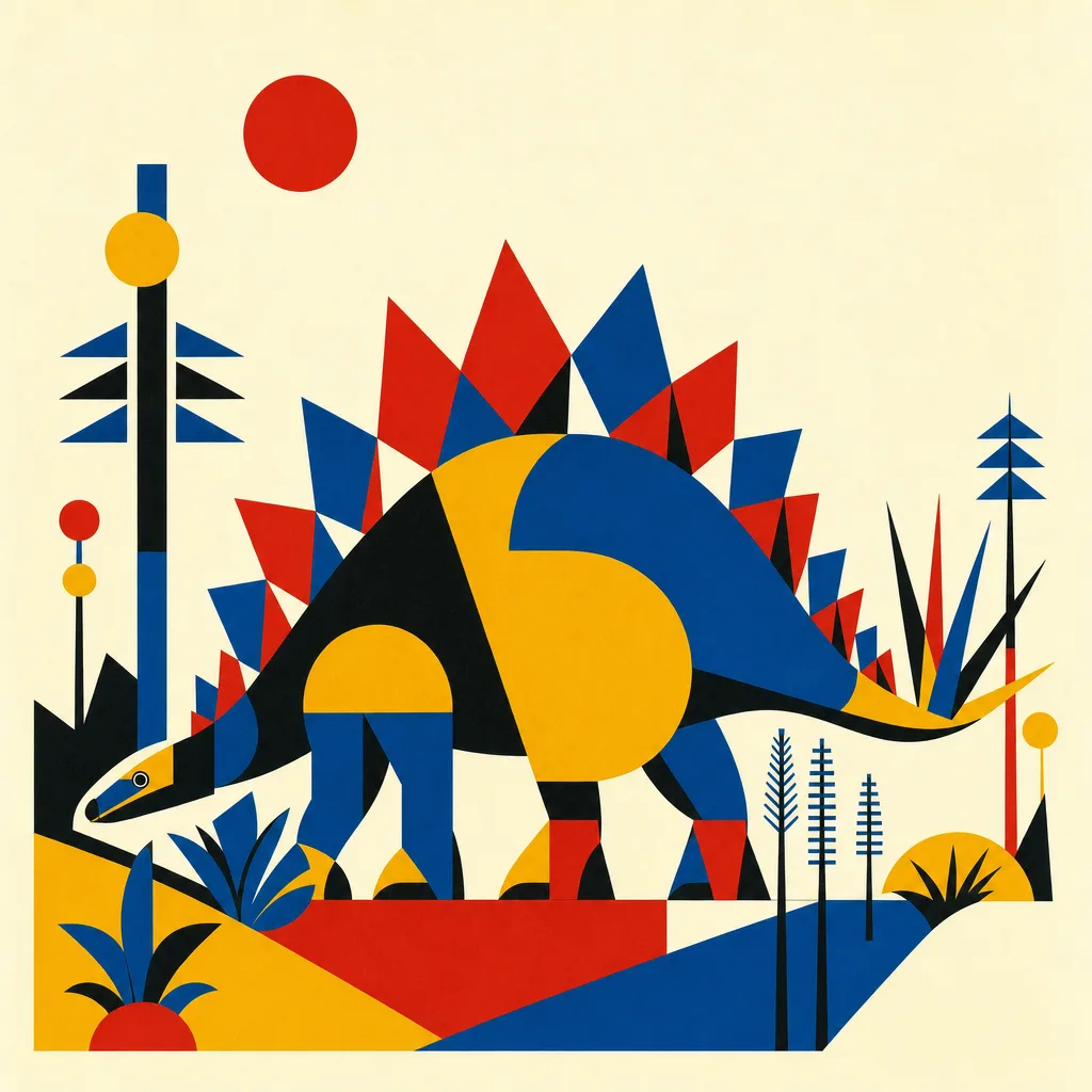 Stegosaurus — Bauhaus: Modernist geometric reduction · alternate
