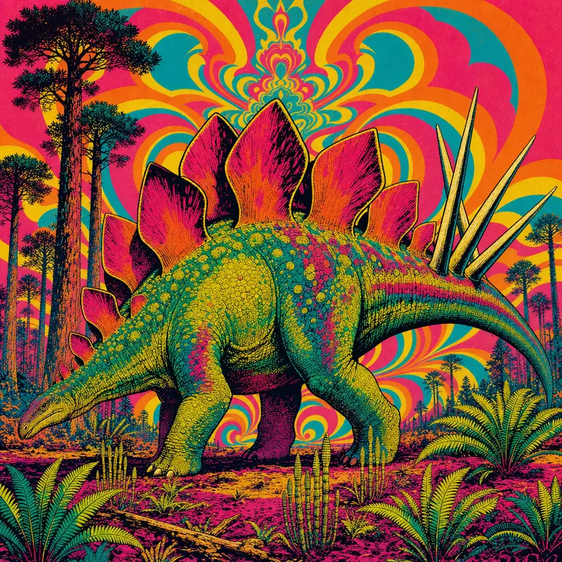 Stegosaurus — Neon Pop