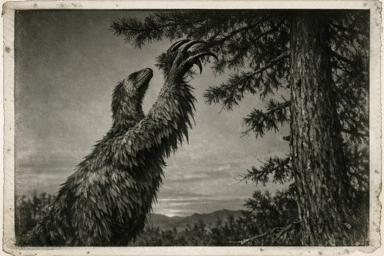 Therizinosaurus — Archive Plate: Collector's silver-gelatin expedition plate