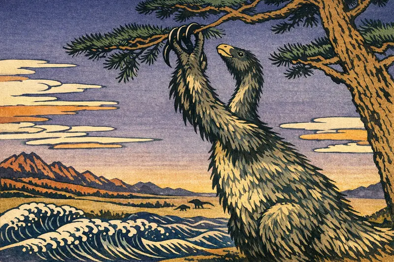 Therizinosaurus — Ukiyo-e