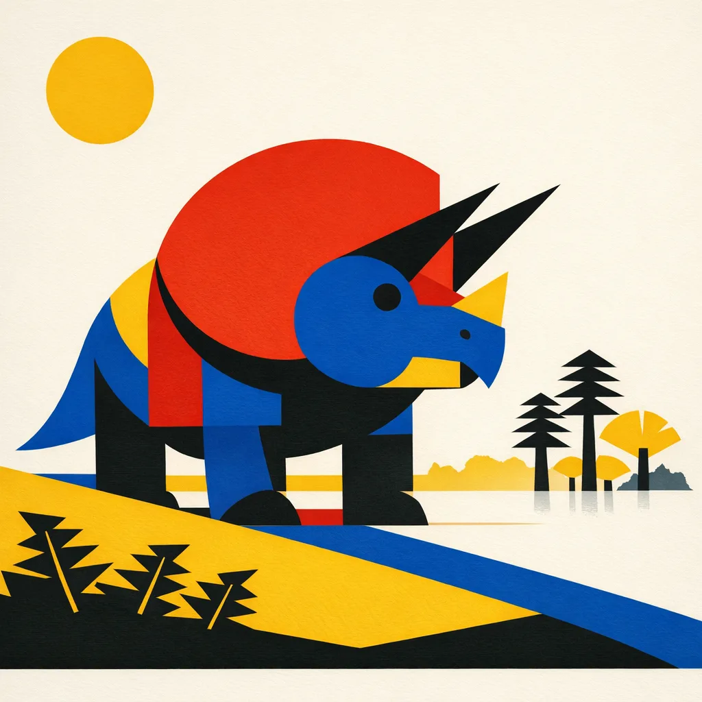 Triceratops — Bauhaus: Modernist geometric reduction