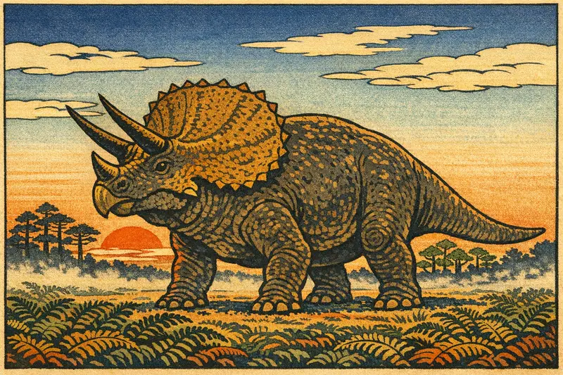 Triceratops — Ukiyo-e