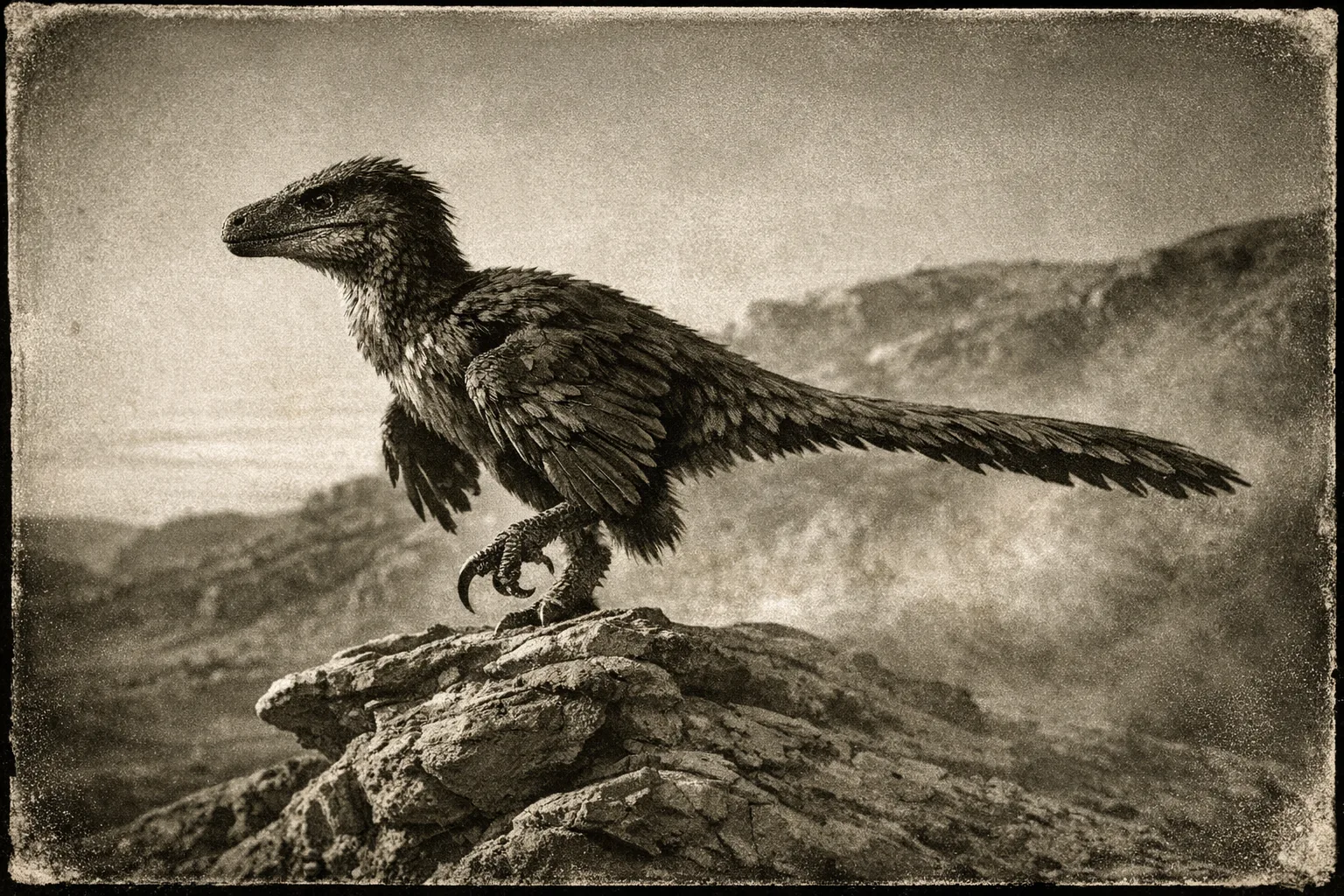 Velociraptor — Archive Plate: Collector's silver-gelatin expedition plate