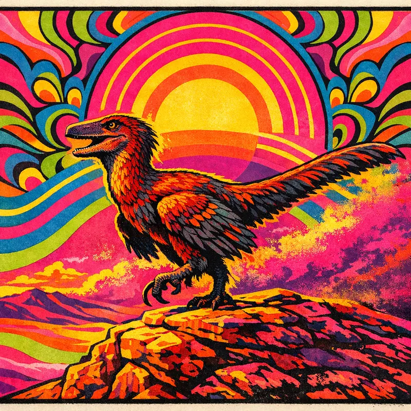 Velociraptor — Neon Pop