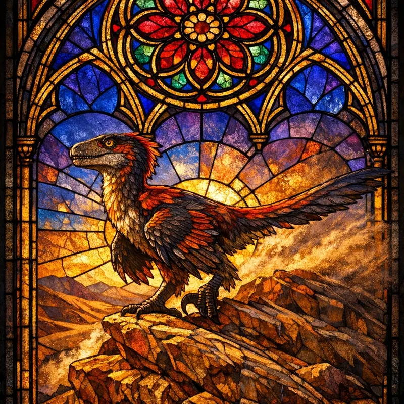 Velociraptor — Stained Glass