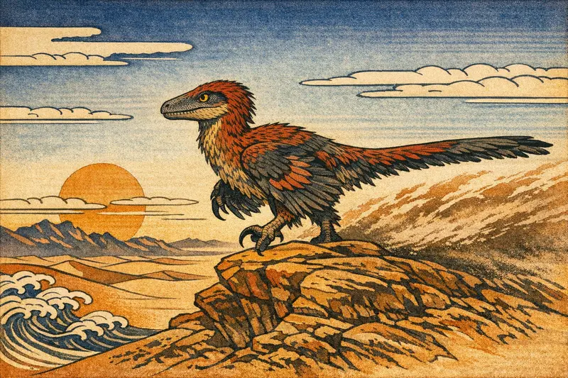 Velociraptor — Ukiyo-e